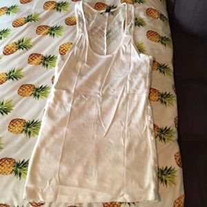 White lace back tank top